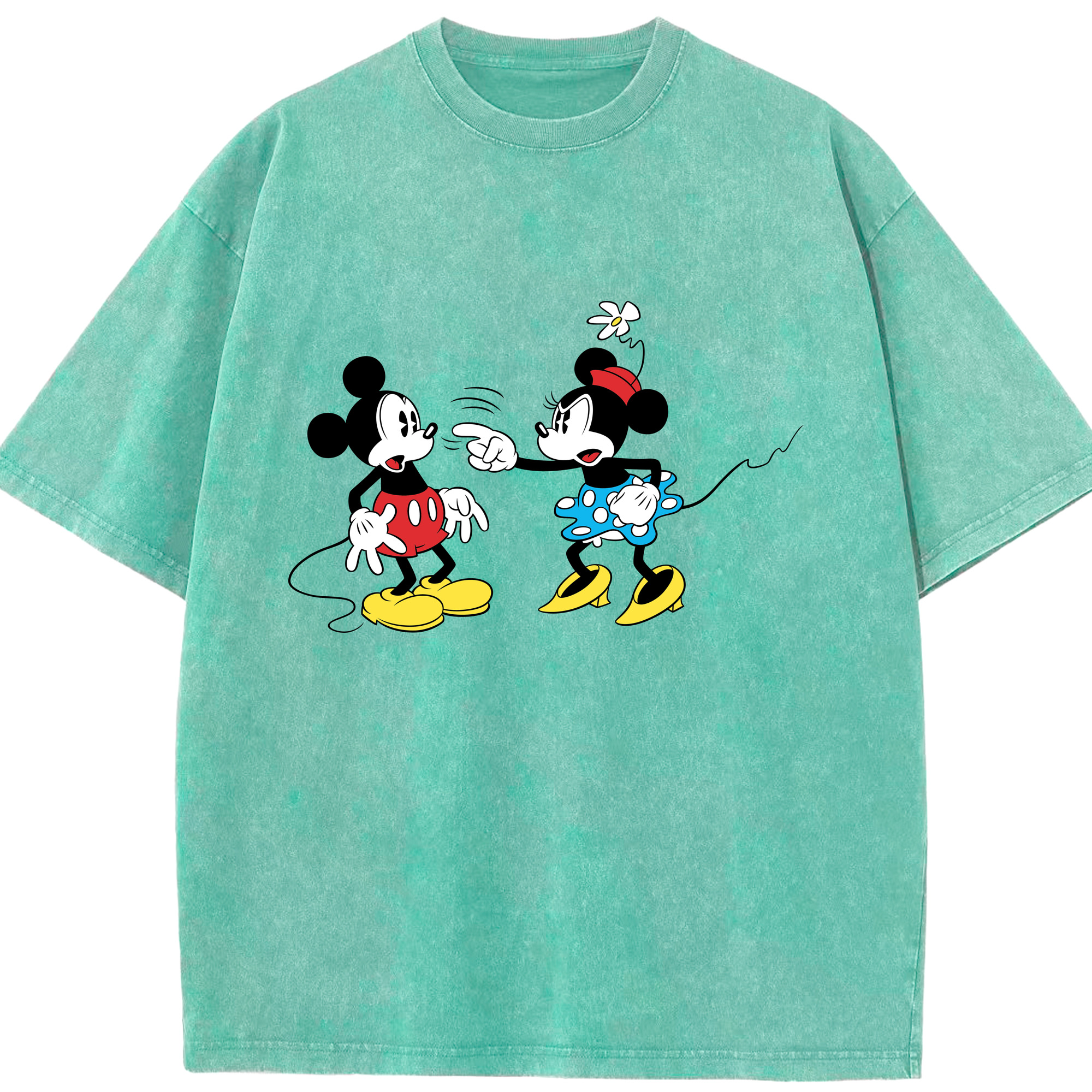 （画像用） ミッキーマウス Mickey Mouse 綿100% ヴィンテージ風 半袖Tシャツ（フロントプリント）